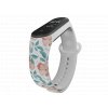 Náhradní náramek Mi band 3/4/5/6 Červené květiny bílý