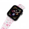 Apple watch řemínek Růžová a modrá srdíčka bílý