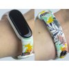 Náhradní náramek Mi band 3/4/5/6 Zajíci v trávě bílý