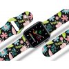 Apple watch řemínek Květy a větvičky černý