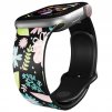 Apple watch řemínek Květy a větvičky černý