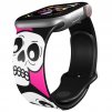 Apple watch řemínek Lebky růžové černý