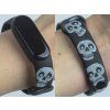 Náhradní náramek Mi band 3/4/5/6 Lebky černý