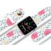 Apple watch řemínek Ibišek růžový bílý