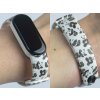 Náhradní náramek Mi band 3/4/5/6 Malované pandy bílý