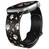 Apple watch řemínek Tlapičky se srdíčky černý