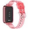 Transparentní silikonový řemínek pro Mi Band 9 Active růžovo-červený 2