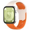 Vroubkovaný řemínek pro Huawei Fit 3 béžovo-oranžový