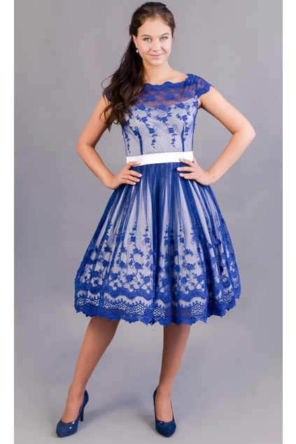 OBARVENÍ MODRÁ - folklórní svatební šaty MiaBella