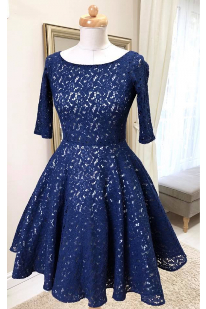 Obarvení modrá - celokrajkové svatební šaty MiaBella