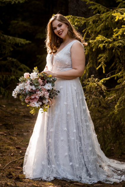 Šedo-modré svatební šaty ISABELLA PLUS MiaBella