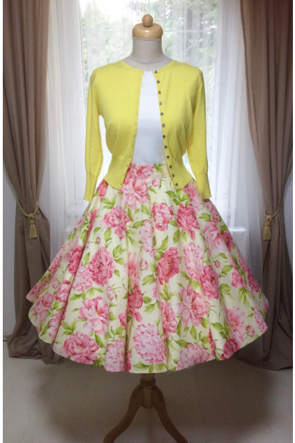 Kolová sukně s pivoňkami MiaBella