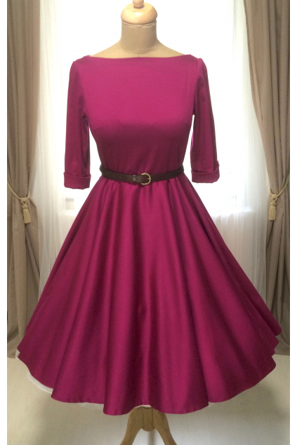 ADELE retro šaty vínové - více barev MiaBella