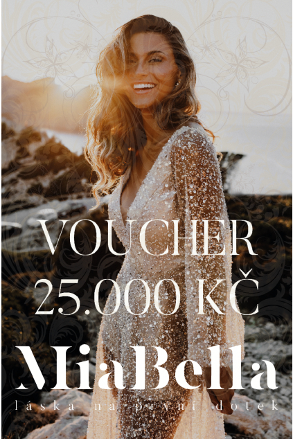 Svatební šaty Dárkový poukaz v hodnotě 25000 Kč Online MiaBella