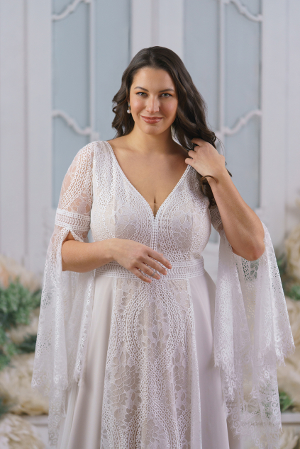 bohémské svatební šaty plus size