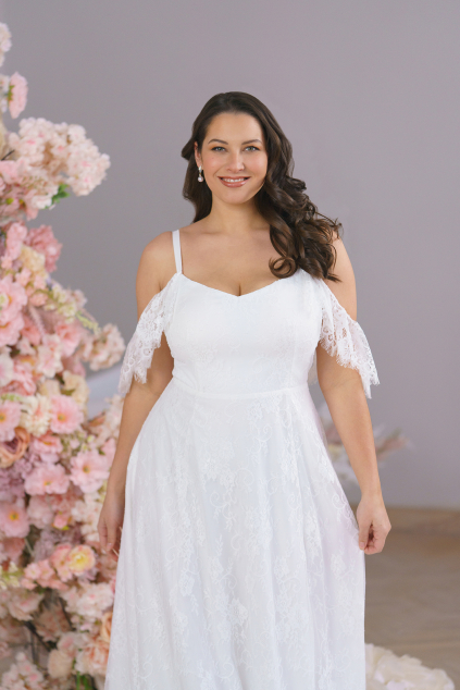 lehké letní plus size svatební šaty