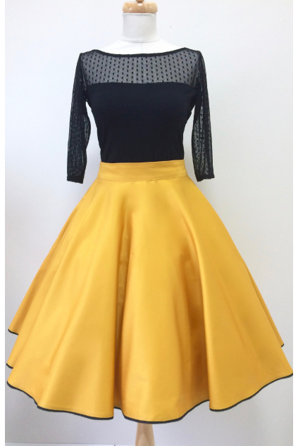 Kolová sukně hořčicová - více barev MiaBella