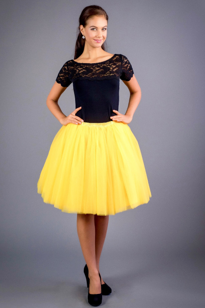 Tylová TUTU sukně hořčicová MiaBella