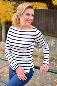 Modro-bílé pruhované tričko MiaBella