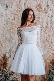 Dámský top Bílé celokrajkové body MiaBella