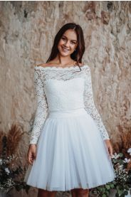 Dámský top Bílé celokrajkové body – přední pohled