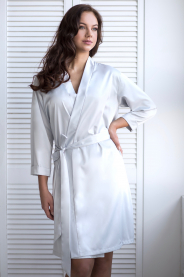 Saténový župan bílý MiaBella