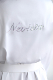 Saténový župan bílý – přední pohled