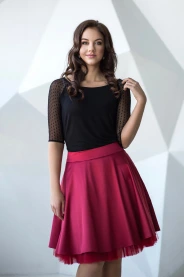 Oboustranná tutu sukně vínová – detail modelu