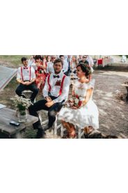OBARVENÍ MODRÁ - folklórní svatební šaty – sofistikovaný detail