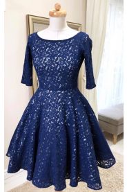 Obarvení modrá - celokrajkové svatební šaty MiaBella