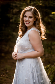 Šedo-modré svatební šaty ISABELLA PLUS – detail horní části