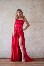 Červené společenské šaty EVA - více barev – přední pohled