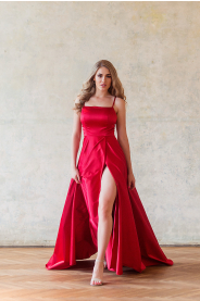 Červené společenské šaty EVA - více barev – boční pohled