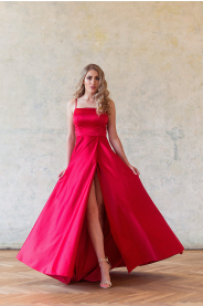 Červené společenské šaty EVA - více barev – detail střihu