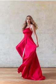 Červené společenské šaty EVA - více barev – detail materiálu