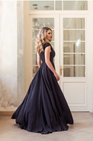 Černé společenské šaty LOREN - více barev – boční pohled