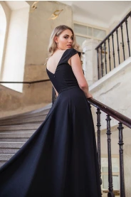 Černé společenské šaty LOREN - více barev – detail materiálu