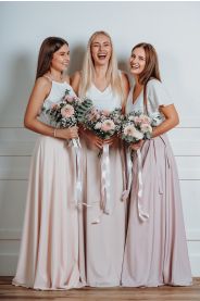 Dlouhá zavinovací sukně - výběr barev krémové – detail modelu