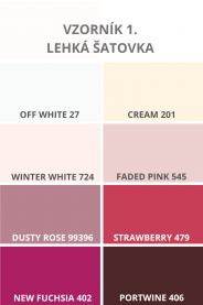 Vzorník 1 - lehká šatovka - krémové a růžové MiaBella