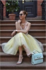Tylová TUTU sukně žlutá – detail modelu