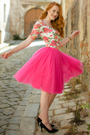 Tylová TUTU sukně tmavě růžová MiaBella