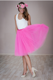 Tylová TUTU sukně tmavě růžová – detail modelu