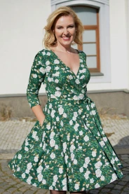 Zavinovací úpletové šaty zelené MiaBella