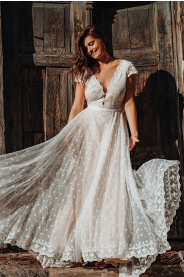 Celokrajkové svatební šaty MILLI PLUS – silueta modelu