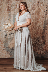 Celokrajkové svatební šaty MILLI PLUS – přední pohled