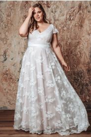 Romantické svatební šaty LUCA PLUS – boční pohled