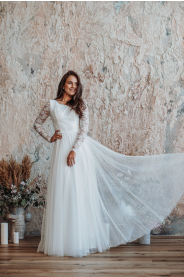 Svatební šaty s rukávy ELLIE PLUS – silueta modelu