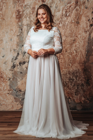 Svatební šaty s rukávy ELLIE PLUS – zadní pohled