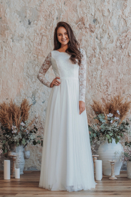 Svatební šaty s rukávy ELLIE PLUS – detail střihu