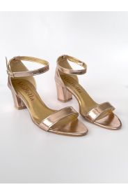 Rose-gold sandálky na podpatku MiaBella